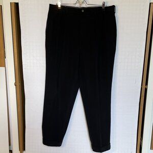 Daniel Cremieux Men's 100% Cotton Salon Chino-Pleated front,cuffs Black Sz 36/29